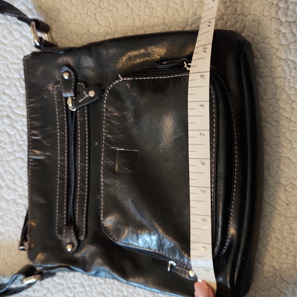 Giani Bernini Geuine Leather Multi Compartment Gingham Plaid  Crossbody Bag Boho - Picture 14 of 16